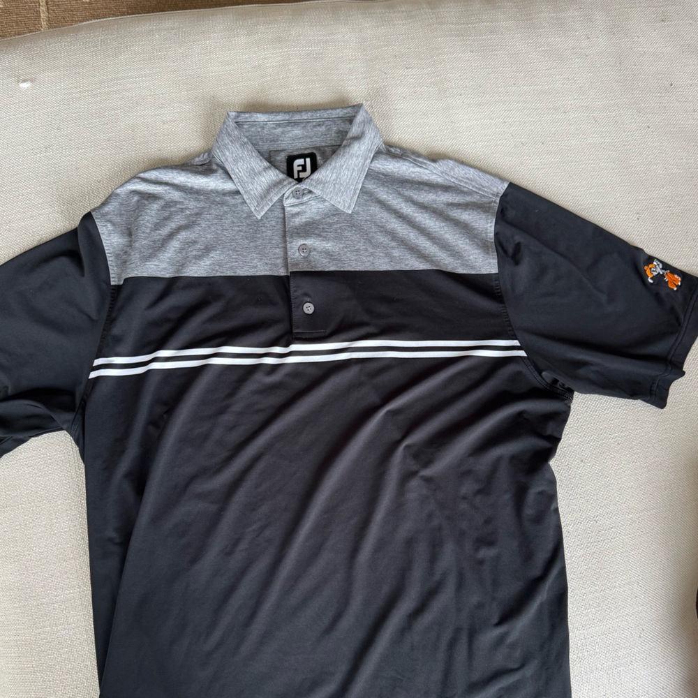 NWOT Foot Joy Black and Gray Golf Polo Shirt